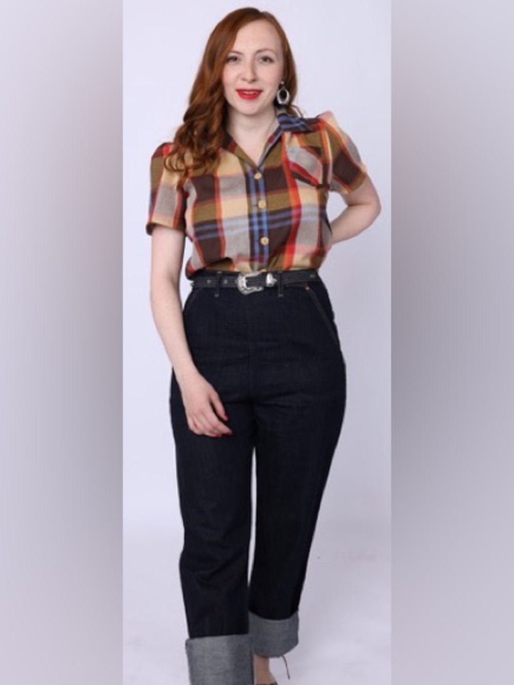 Ultra cute Retro 1940’s inspired Buckle Back Jeans by Freddy of Pinewood !